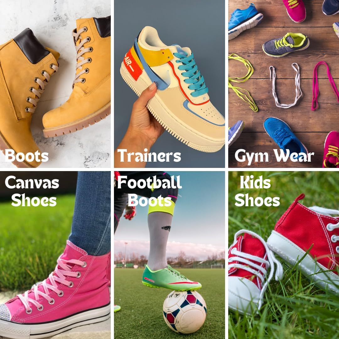 Flat Sneaker Shoelaces Neon Pink Idealer Ersatz für Erwachsene oder Kinder Trainer Sportschuhe Tanzschuhe Stiefel Shoelaces – Bild 7