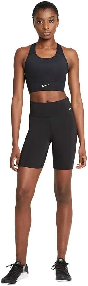 Nike Women's DF Swsh Long Sports BH, Schwarz/Weiß, XL EU – Bild 5