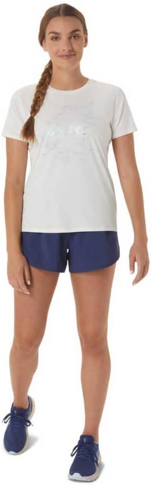 Asics Nagino Graphic Run Kurzarm Top Frauen Weiß, Weiß – Bild 6