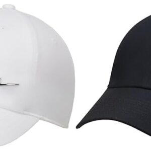 Nike Unisex DF Club Baseball Cap, White/Metallic Silver, L-XL & Unisex Adult Dri-Fit Club, Hut mit Visier, Schwarz/Metallic Silver, L-XL