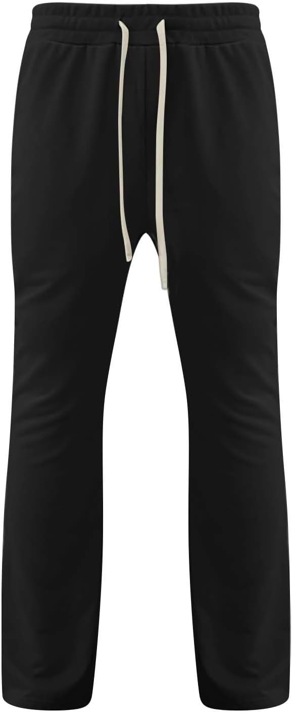 Solid Vintage Hosen Männer Jogging Hosen Casual Hosen Klassiker offener Saum Jogging Hosen breites Bein Jogger Wanderhosen Training hoher Taille Yogamhosen mit Taschen – Bild 3