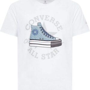 Converse Unisex Kinder CNV_4CG818-001-E1_S T-Shirt, weiß, S
