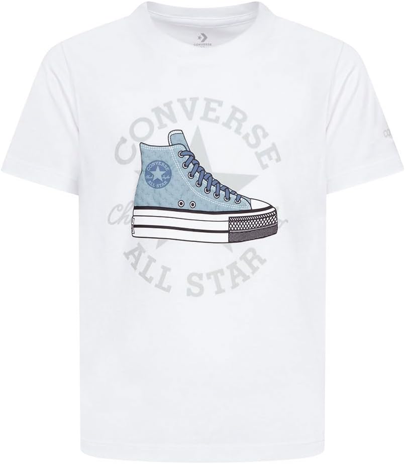 Converse Unisex Kinder CNV_4CG818-001-E1_S T-Shirt, weiß, S