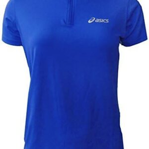 ASICS 509936-0805 Frauen halb Reißverschluss Shirt S/S Farbe: Identität blau, blau, xl
