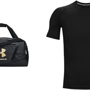 Under Armour Unisex UA Unbestreitbar 5.0 Duffle SM -Rucksack & Sporthosen, winddichtem Jogging Bottoms, 1361518, Schwarz/Weiß, L.