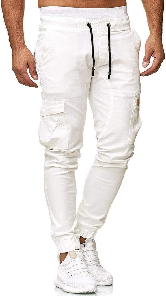 Cargohose Männer Freizeitspurböden Schlanke Fit Cargo Hosen Kordelstring-Tapants Outdoor Jogging Bods Leichte Jogginghose mit mehreren Taschen S-XXXLL – Bild 2