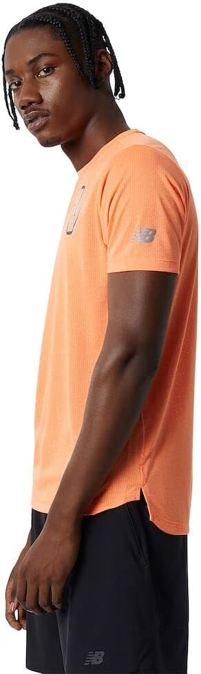 Neue Balance GR Impact Run Kurzarm Männer Orange Größe S, starke orangefarbene Heather – Bild 3