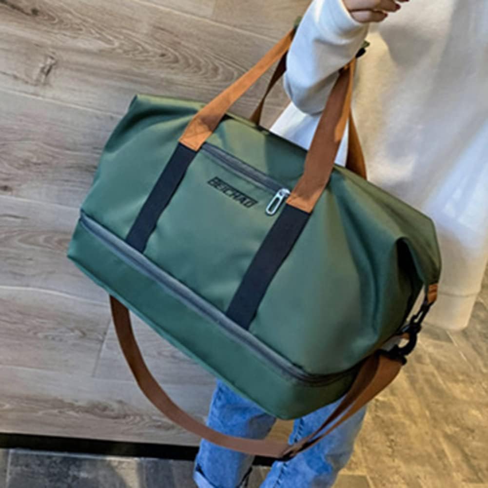 Sportsack & Reisetasche für Männer und Frauen - mit Schuhfach und Wet -Fach, Reisetasche mit großer Kapazität, leichter Trainingsbeutel, wasserdichte Schwimmbeutel für Reisen, Sport, Fitness, D - Grün – Bild 7