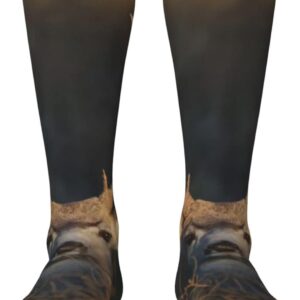 BuyTruew Unisex Neuheit Crew -Socken, süße Hirschsocken, lässige lustige verrückte Kleidersocken für Männer und Frauen