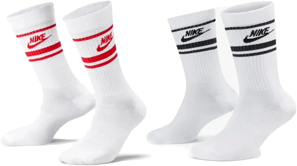 Nike 6 Paare alltägliche essentielle Tennissocken, Sportsocken, Unisex, DX5089 Prime, Farbe: Schwarz, Weiß / Weiß, Schwarz, Socken neu: 46-50, Schwarz - Weiß / Weiß - Schwarz – Bild 8