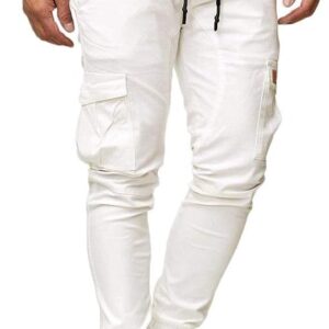 Cargohose Männer Freizeitspurböden Schlanke Fit Cargo Hosen Kordelstring-Tapants Outdoor Jogging Bods Leichte Jogginghose mit mehreren Taschen S-XXXLL
