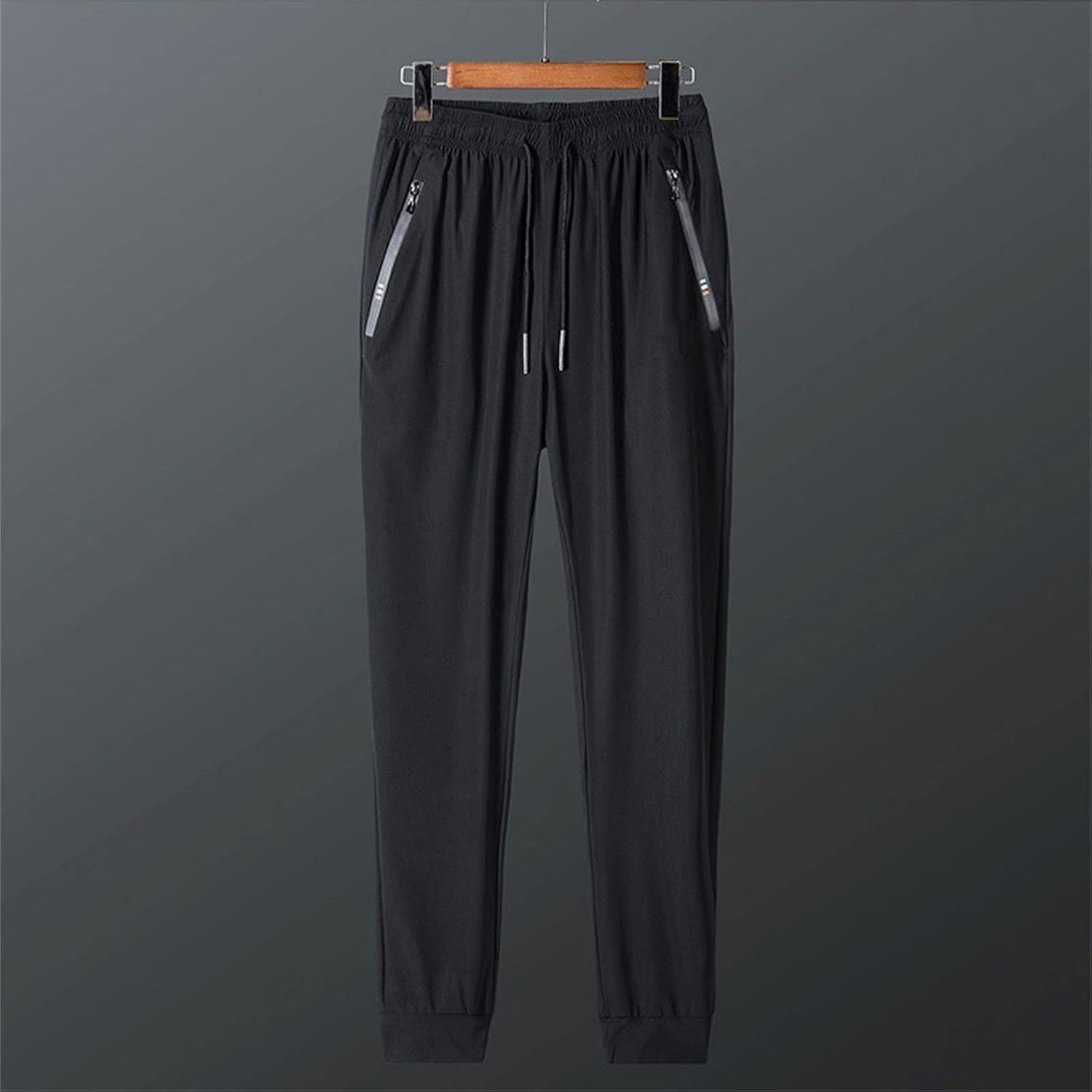 Herren Ice Seide Sporthosen, Eisseide Jogging Bottoms, Elastichosen, Trainingshosen, Dehnungsjogging -Böden für Männer, locker Pass – Bild 2