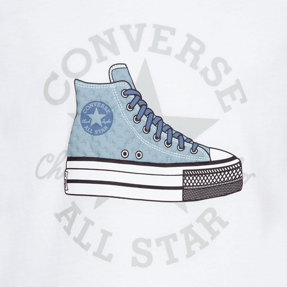 Converse Unisex Kinder CNV_4CG818-001-E1_S T-Shirt, weiß, S – Bild 3