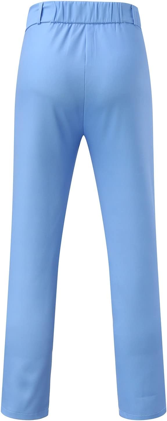 Herren-Hose, leger, Business, Büro, Arbeit, Zuhause, elegante Anzughose, gerades Bein, flache Taille, Knopfleiste, schmale Passform, einfarbig, lässige Arbeitshose mit Tasche, himmelblau, L – Bild 4