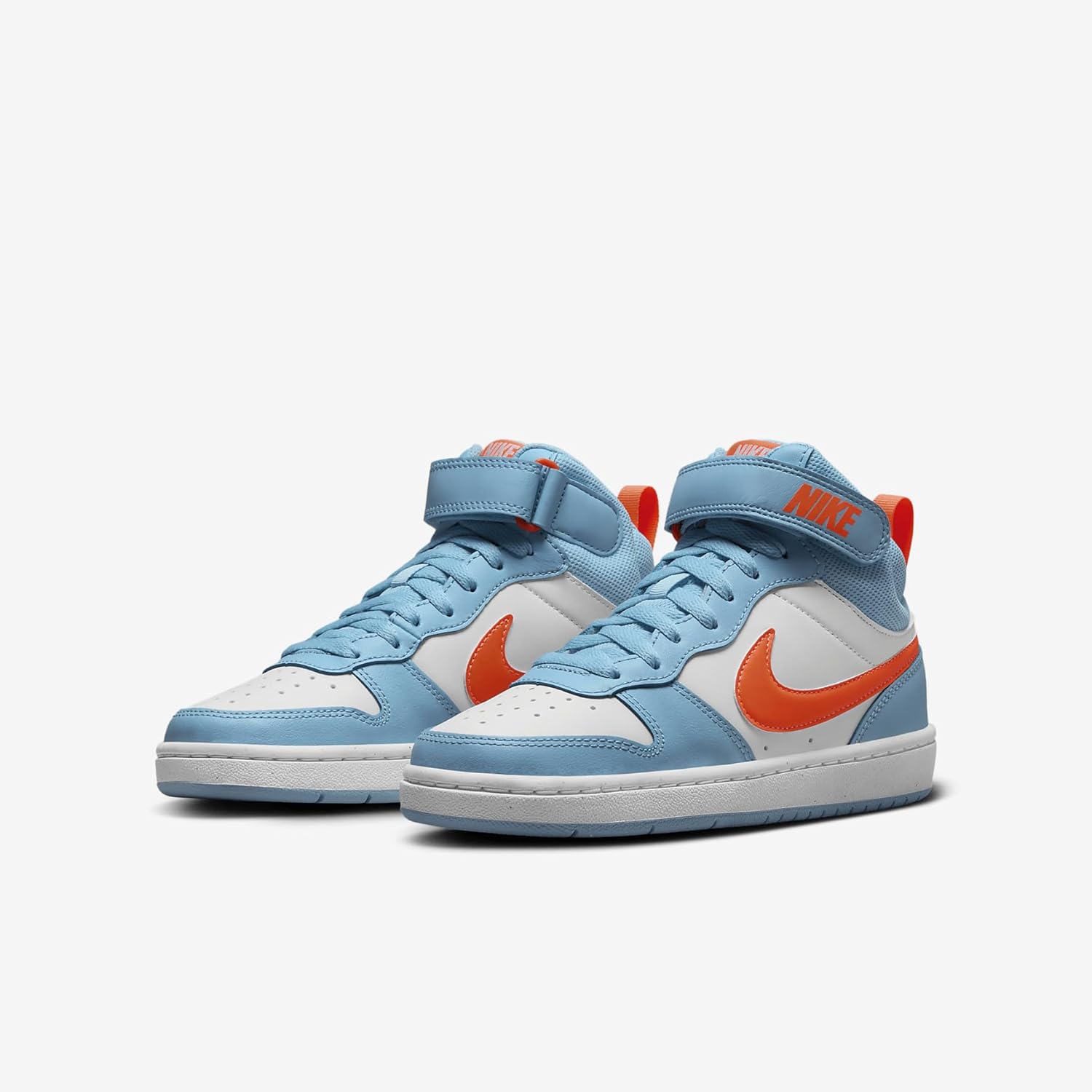 Nike Court Borough Mid 2 Big Kids Schuhe (HF4791-407, Wassermann Blau/Weiß/Total Orange) – Bild 5