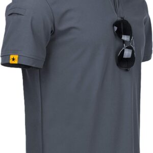 Polo-Hemden für Jacke, Kurzärmel, atmungsaktive, schnell trocknende Poloshirts, Tennis-Sommerknopf T-Shirts, ungezwungenes Sporthemd, einfache reguläre Fit-Golf-Polo-Shirt