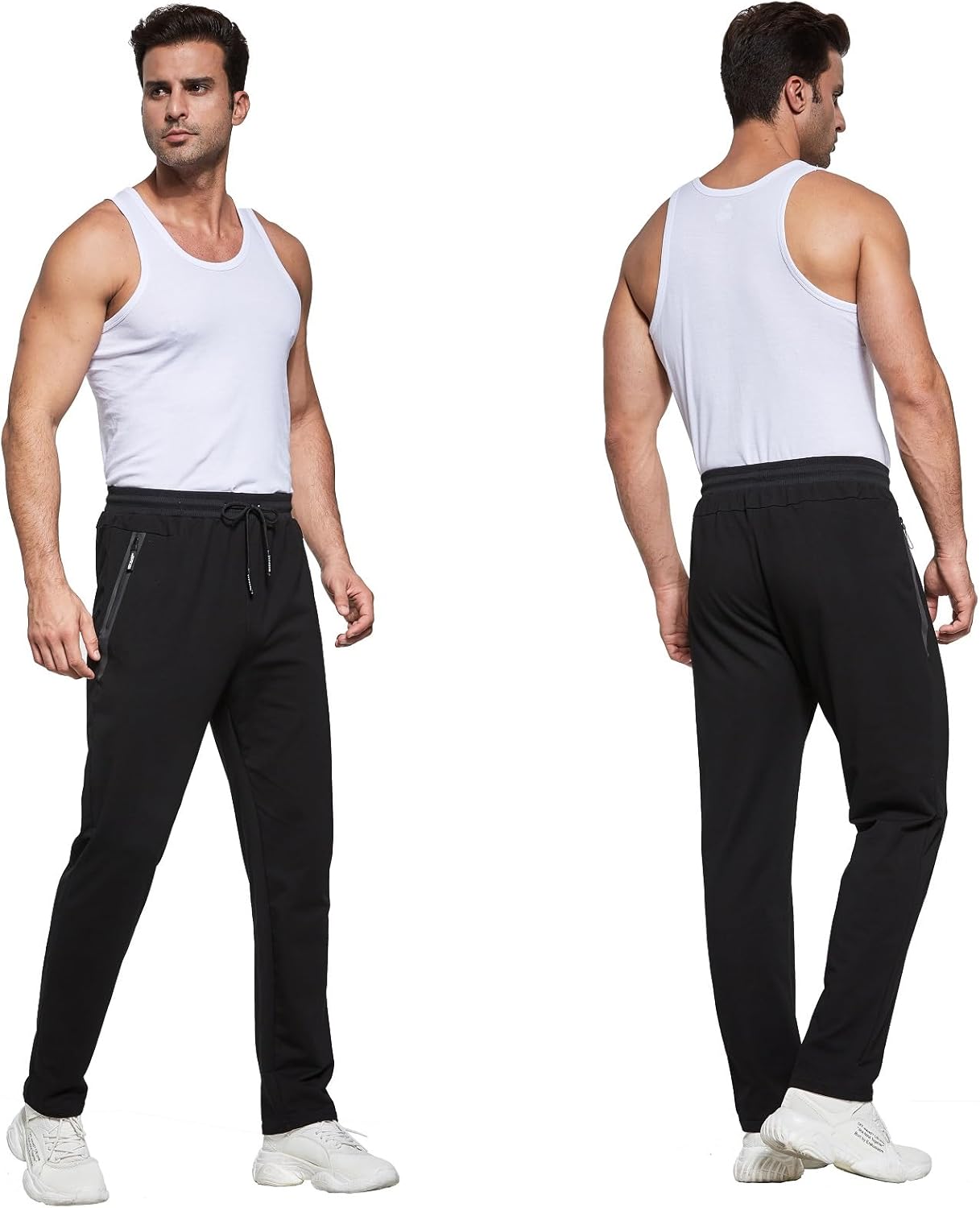 Zoxoz Jogging Bottoms Herren Slim Fit Tracksuit Bottoms Baumwolle mit Reißverschlüssen – Bild 3