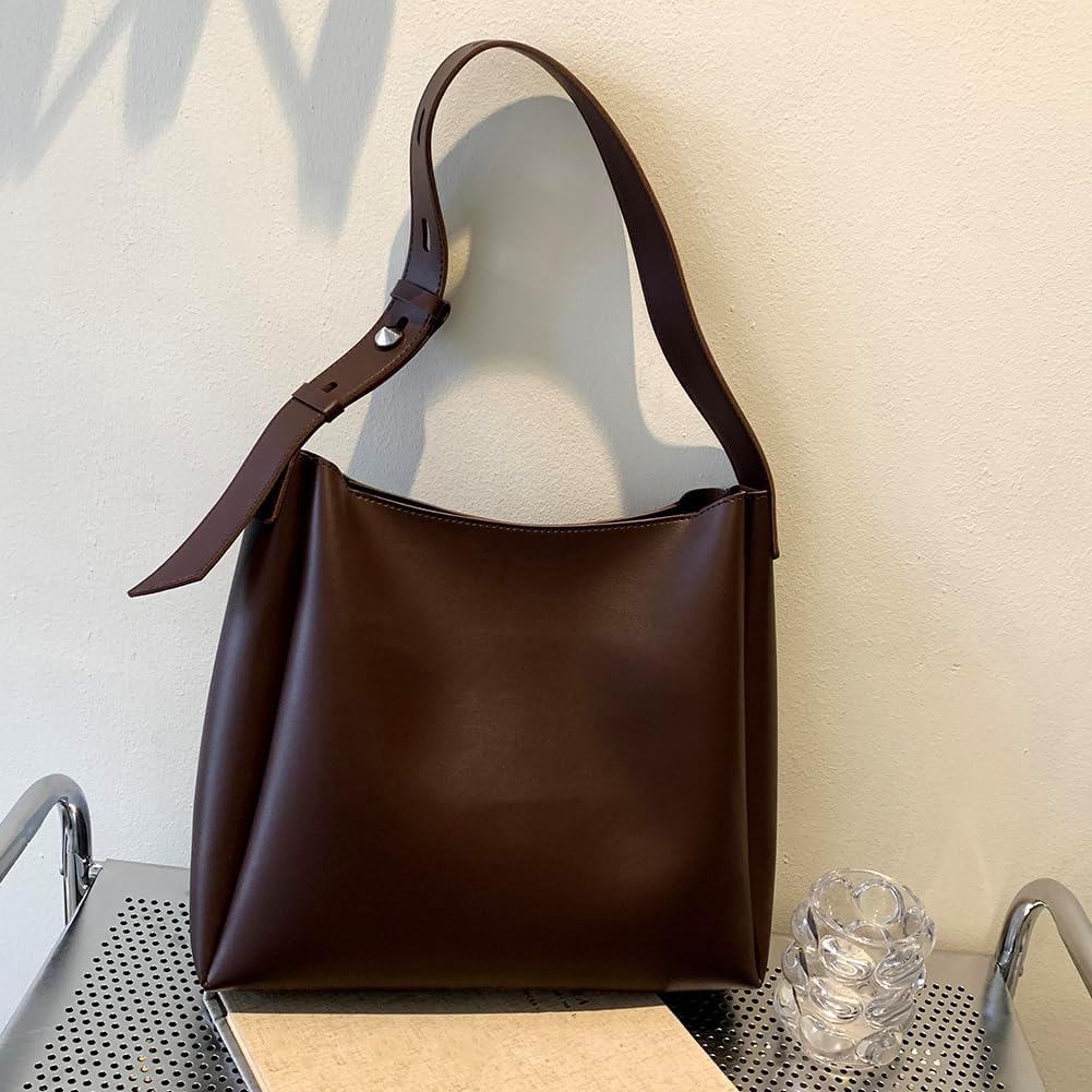 Frauen PU Handtasche Geldbörse großer Kapazität Retro Crossbody Tasche Vielseitige Crossbody -Tasche und Geldbörse Set -Einkaufstasche und Clutch Set Herbst Wintertasche, Kaffee – Bild 5