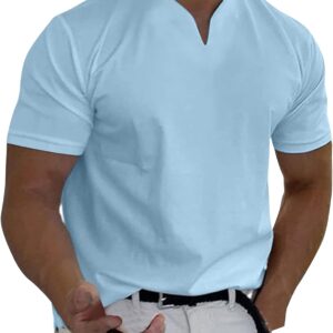 Herren T-Shirt Rundhlas Sport Shirt V-Ausschnitt Kurzärmely-Hemd Atmungsbekömmliche Sporthemd-Hemd-Hemd klassische Herrenbekleidung Casual Tee Sommer Fashion T-Shirt Henley Tops gemütliches reguläres T-Shirt