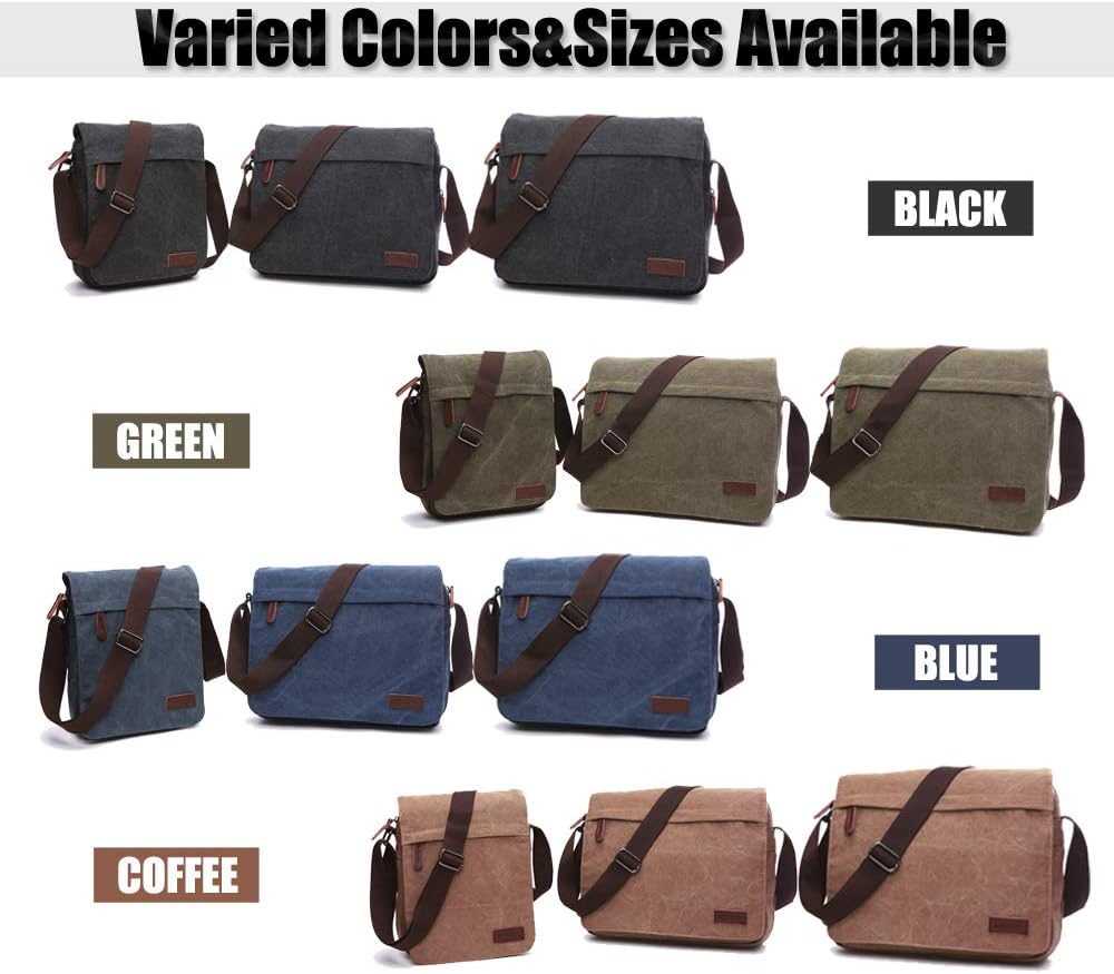 Losmile Herren -Umhängetasche, Leinwand -Umhängetasche, Laptop -Tasche, Schultasche, für Schule und Arbeit, für Männer und Frauen – Bild 7