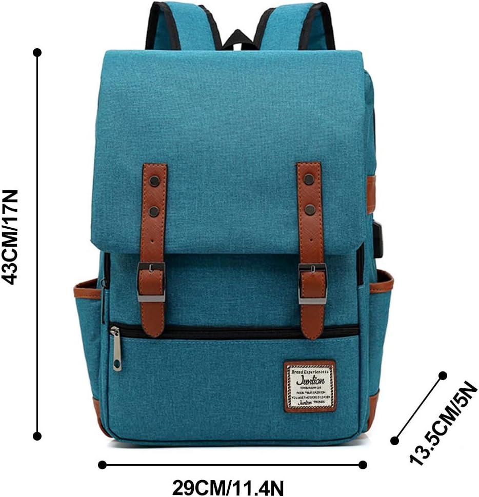 Junlion Unisex Business Laptop, Rucksack für Student, Schultasche, Reise -Rucksack, Daypack mit USB -Ladeanschluss – Bild 2