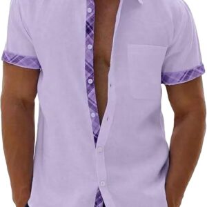 Qixiu sommer Shirt Männer Kurzarm Closes Manschettenkragen Flip Kragen Top Shirt Kostüm Männer blau