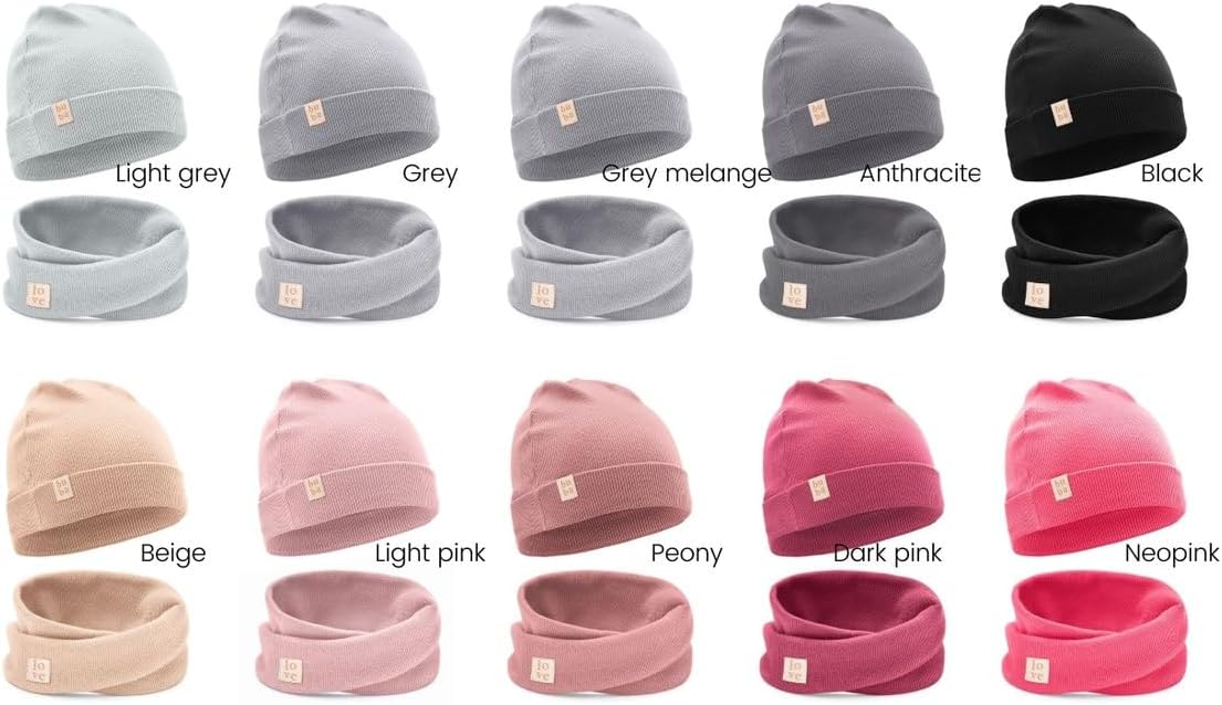 Bubalove -Hüte und Schal -Set für Jungen, Mädchen, Babys, Größen 0mc bis 12 Jahre+ viele Farben, Frühlings -Herbst -Sets, Baumwollhüte, Handgenähte – Bild 5