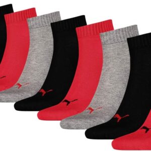 Puma Unisex Quarter Sock, 3er Pack-Rot/Grau/Schwarz, 43-46 (Großbritannien 9-11)