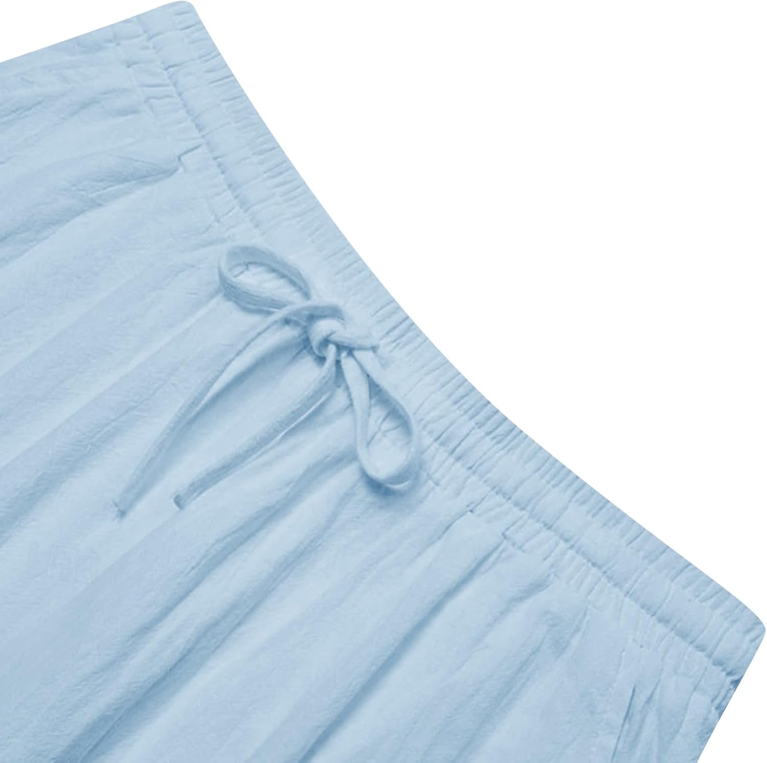 Sommer Freizeit -Leinen Shorts Herren -Strandshorts mit Taschen Ladung Leichte Hose Leinenhosen Kurzer elastischer Taille Running Shorts Herren -Jogging Bottoms Fitness -Hosen Sportshorts Sport Shorts – Bild 3