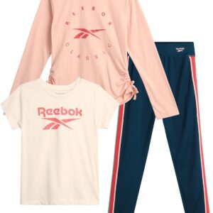 Reebok Girls ‚Active Leggings Set-3-teiliges Performance-T-Shirt und Yogamhosen-Leggings (4-12)