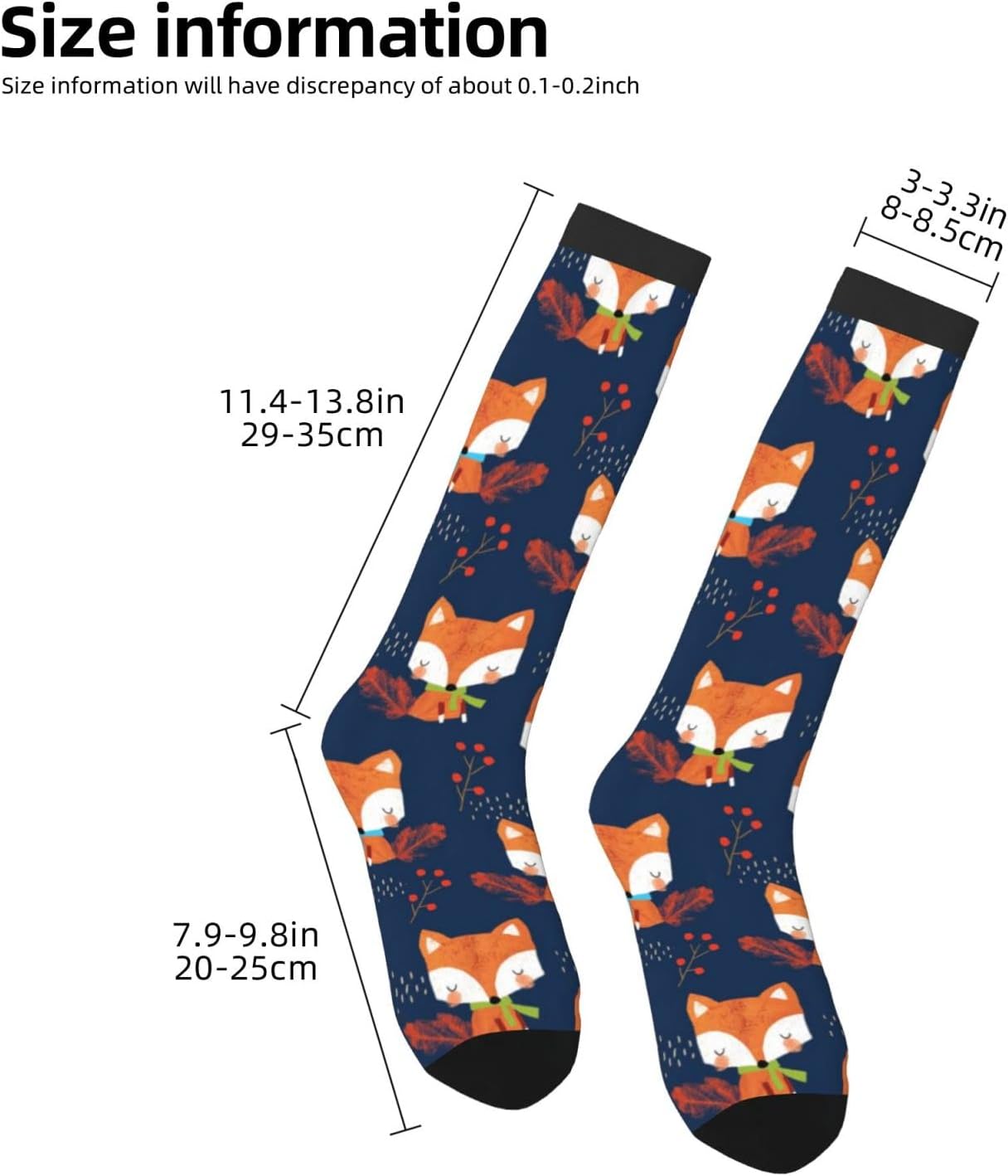 BuyTruew Unisex Neuheit Crew Socken, süße Schalfuchssocken, lässige lustige verrückte Kleidersocken für Männer Frauen – Bild 4