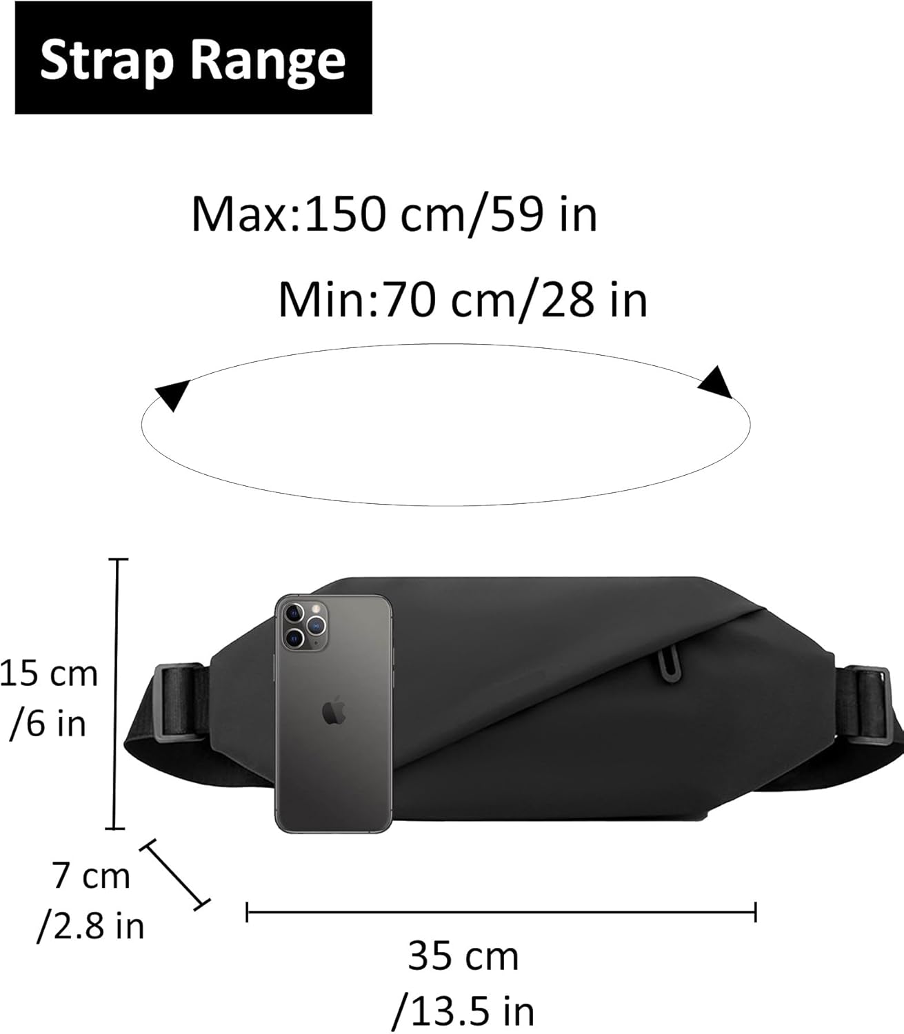 Pennerbeutel Männer Frauen großer Bum Bag PU Leder wasserdichte Sportreisen Jogging Bauchbeutel wasserdichte Wanderdiebstahl Proof Elegant, schwarz-20, groß, groß – Bild 4