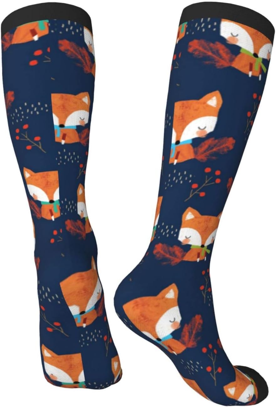 BuyTruew Unisex Neuheit Crew Socken, süße Schalfuchssocken, lässige lustige verrückte Kleidersocken für Männer Frauen – Bild 3