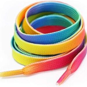 Multicolor flache Schnürsenkel für Trainer, Skateschuhe, Fußballstiefel und Schnürsenkel sind 10 mm breit