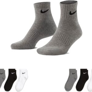 Nike SX7677 Unisex Sportsocken, weiß, schwarz, kurze Socken, Größe 34, 36, 38, 40, 42, 44, 46, 48, 50, Economy Set Set