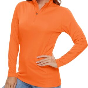 Kefitevd UPF50+ Frauen für Langschläfchen-Hautausschläge 1/4 Reißverschluss Leichtes Stand-up-Hächter Langarm-Hemd für das Laufen zum Wanderung