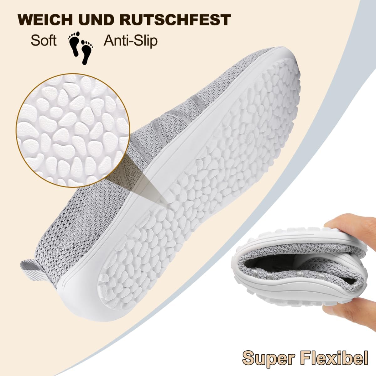 Merdoo Barefoot-Schuhe, Frauen/Männer bequeme Sportschuhe, leichte Barfußschuhe, Slip-on-weich – Bild 2