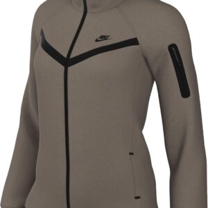 Nike Sportswear Tech Fleece Windrunner HV6747-233 Frauenhaube mit voller Reißverschluss, Nerzbraun/Schwarz, m