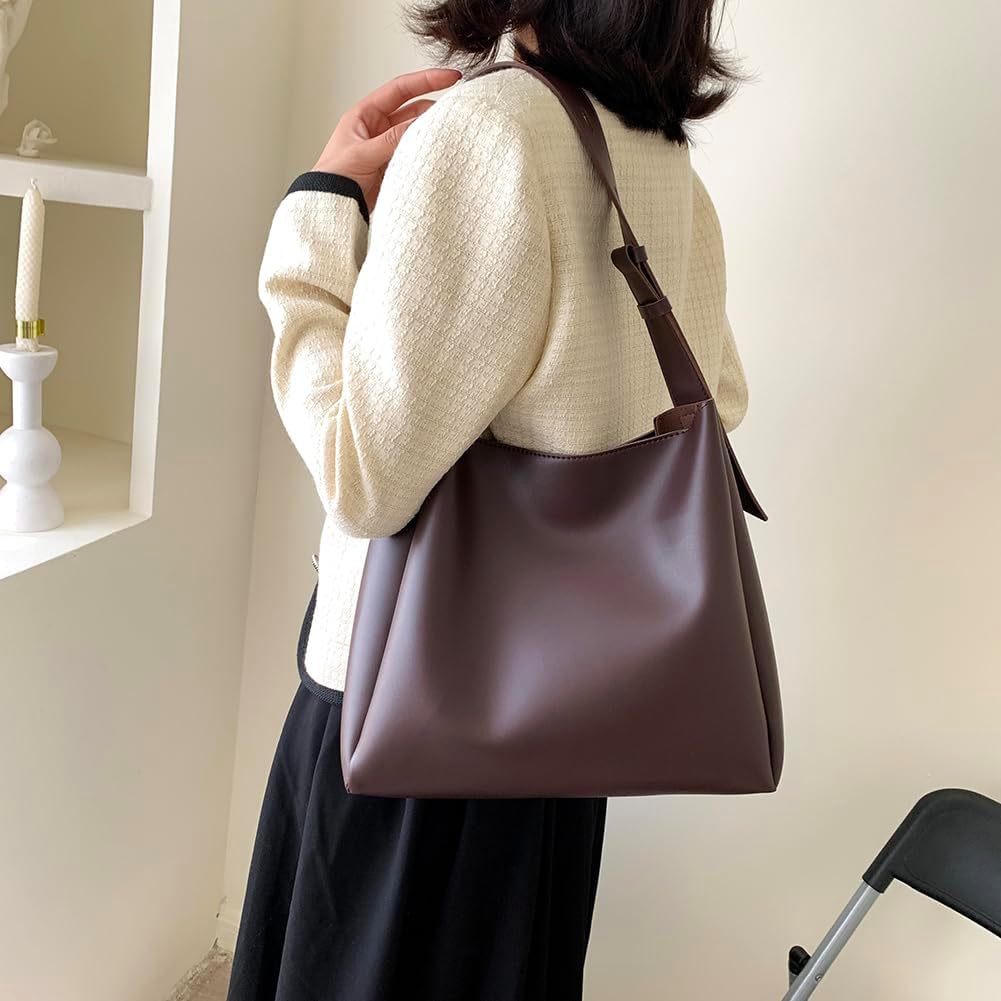 Frauen PU Handtasche Geldbörse großer Kapazität Retro Crossbody Tasche Vielseitige Crossbody -Tasche und Geldbörse Set -Einkaufstasche und Clutch Set Herbst Wintertasche, Kaffee – Bild 3
