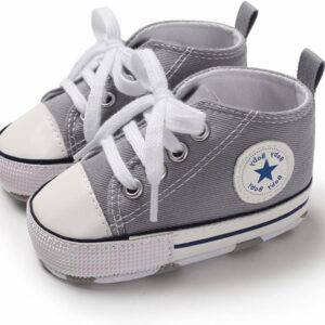Sifangping Baby First Wanderschuhe, nicht rutschfest und atmungsaktiv 0-18m Leinwandschuhe mit weicher Sohle für Jungen und Mädchen