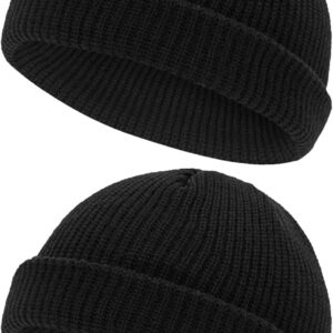 Fuipvgi 2 Stück Mütze Hut für Männer Winterhut Unisex Retro Trolller Baseball Cap Angel Hut Strickschädelkappe Roll up up up winterhüte