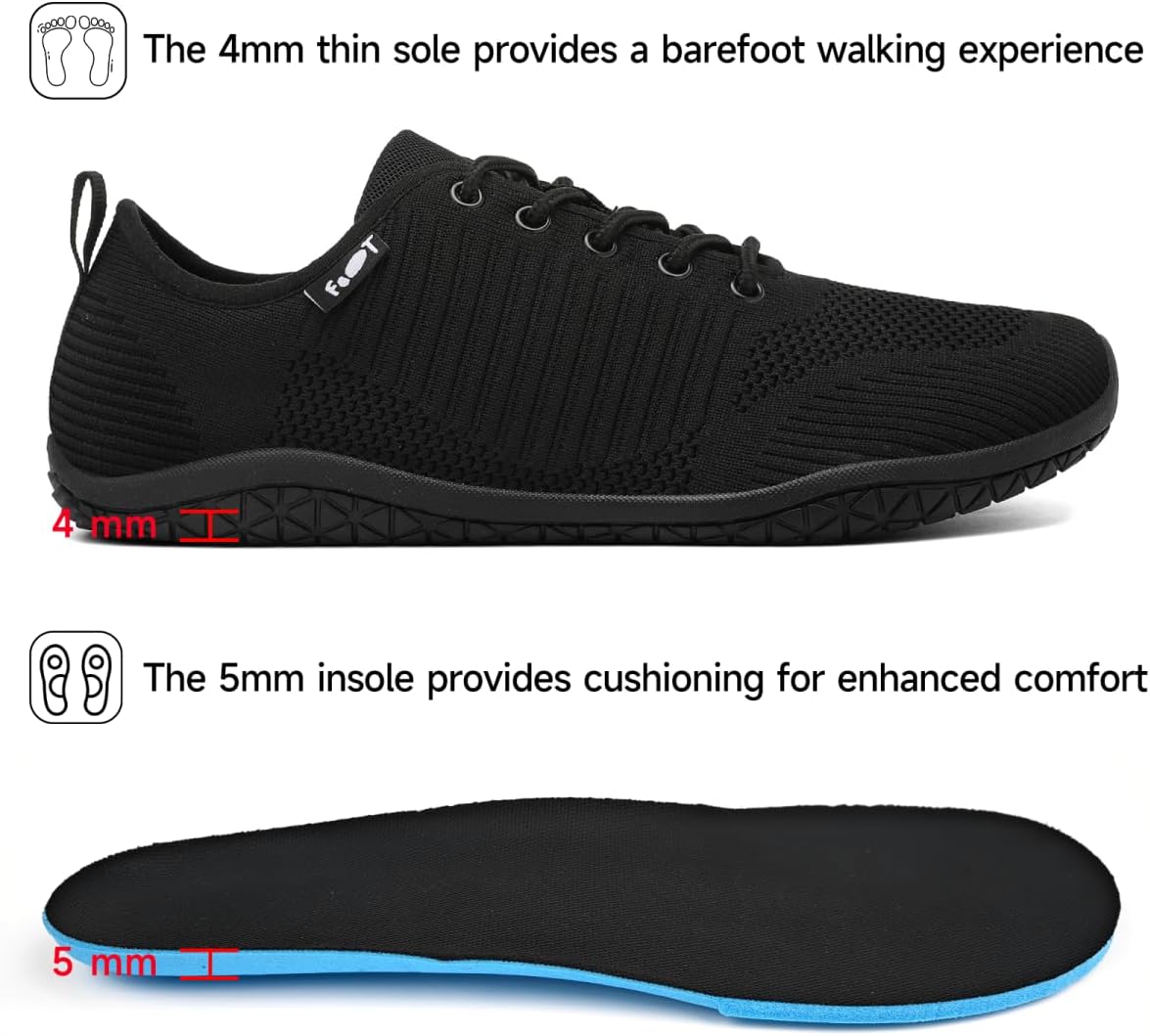 Geweo Barefoot Schuhe Frauen Männer barfuß Schuhe Laufschuhe Barfuß-Trainer Wide Zeh Design Leicht atmungsaktives Nicht-Schlupf-Größe 37-47 – Bild 5