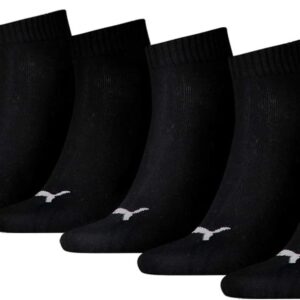 Puma Unisex Quarter Socken (Packung von 3) – 200 Schwarz, Größe: 43-46