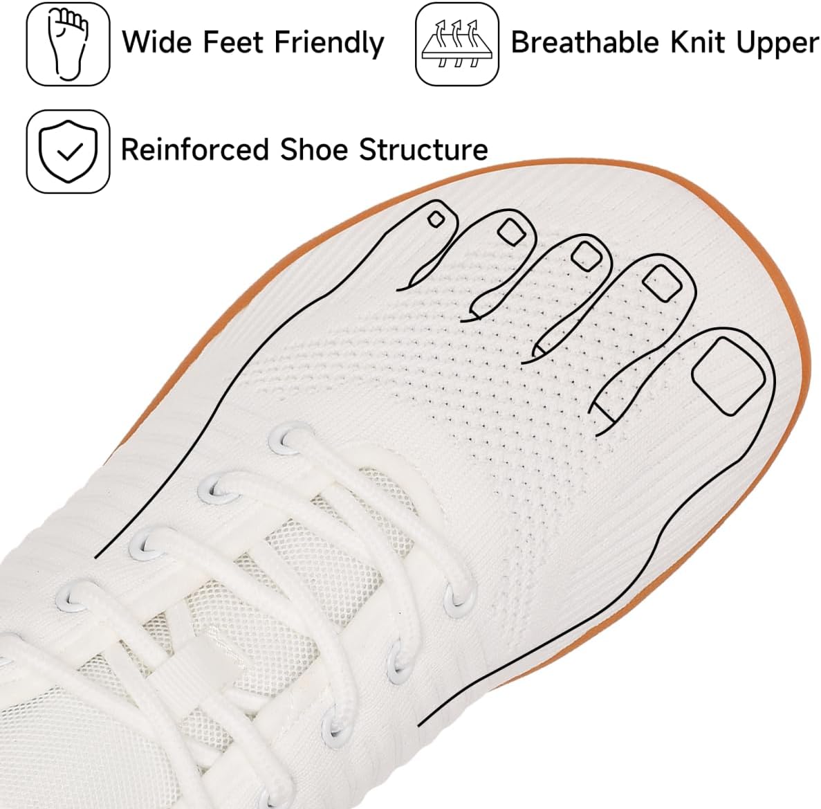 Geweo Barefoot Schuhe Frauen Männer barfuß Schuhe Laufschuhe Barfuß-Trainer Wide Zeh Design Leicht atmungsaktives Nicht-Schlupf-Größe 37-47 – Bild 3