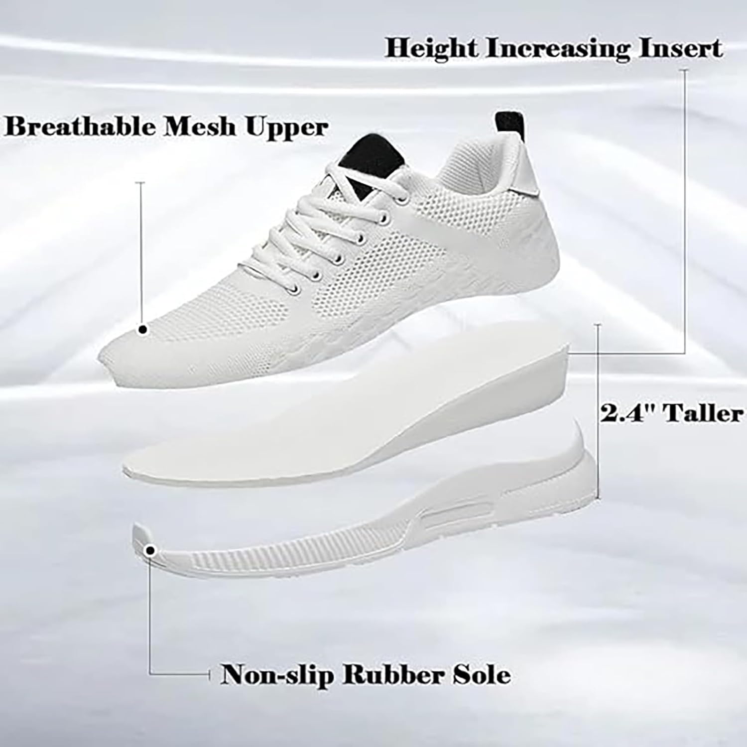 Vejtmcc Herren -Sportschuhe, Laufschuhe mit Luftkissenprofil Sohle, Trainer, leichte Schuhe, Laufschuhe, Tennisschuhe, Straßenschuhe, atmungsaktive Wanderschuhe für Fitness im Freien – Bild 6