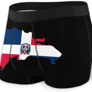 Herren Boxer Shorts Dominikanische Republik Kartenflagge Unterwäsche Stretch Boxer Shorts mit Pocket schwarz xxl, schwarz