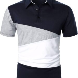 Herren Freizeit Kurzarm: Frühling/Sommer Polo Shirt Patchwork Farbe T-Shirt Sport Menswear Leichte Tops Schnell trocknendes T-Shirt Vintage Short Sleeve Sehr elastische vielseitige Shirts Klassisches Outfit, Outfit,