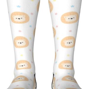 BuyTruew Unisex Neuheit Crew -Socken, süße Löwensocken, lässige lustige verrückte Kleidersocken für Männer und Frauen