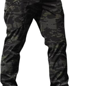 Arbeitshose für Herren, lässig, Combat, Camouflage, Armee, Militär, taktische Arbeitshose mit mehreren Taschen, Outdoor, Camping, Wandern, lockere Passform, Größe XS-XXXXL, dunkelgrau, XXL