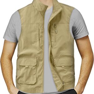 Iqyu Herrenwesten ohne Motorhaube, Herrenwesten sportliche Kurz-, Herbst- und Winter -Herrenwesten mit Reißverschlüssen, Herren -Wanderweste Outdoor Slim Fit, Herrenweste mit Kragen